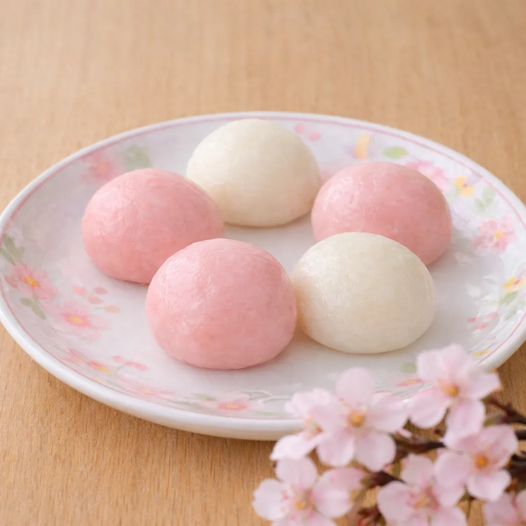 桜色紅白まんじゅう