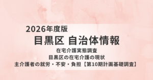 目黒区の在宅介護の現状｜主介護者の就労・不安・負担【第10期計画基礎調査】を表す画像