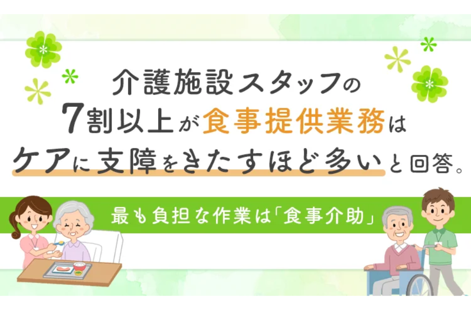 介護現場の“食事負担”が深刻化｜7割超が「ケアに支障」、最多は食事介助を表す画像