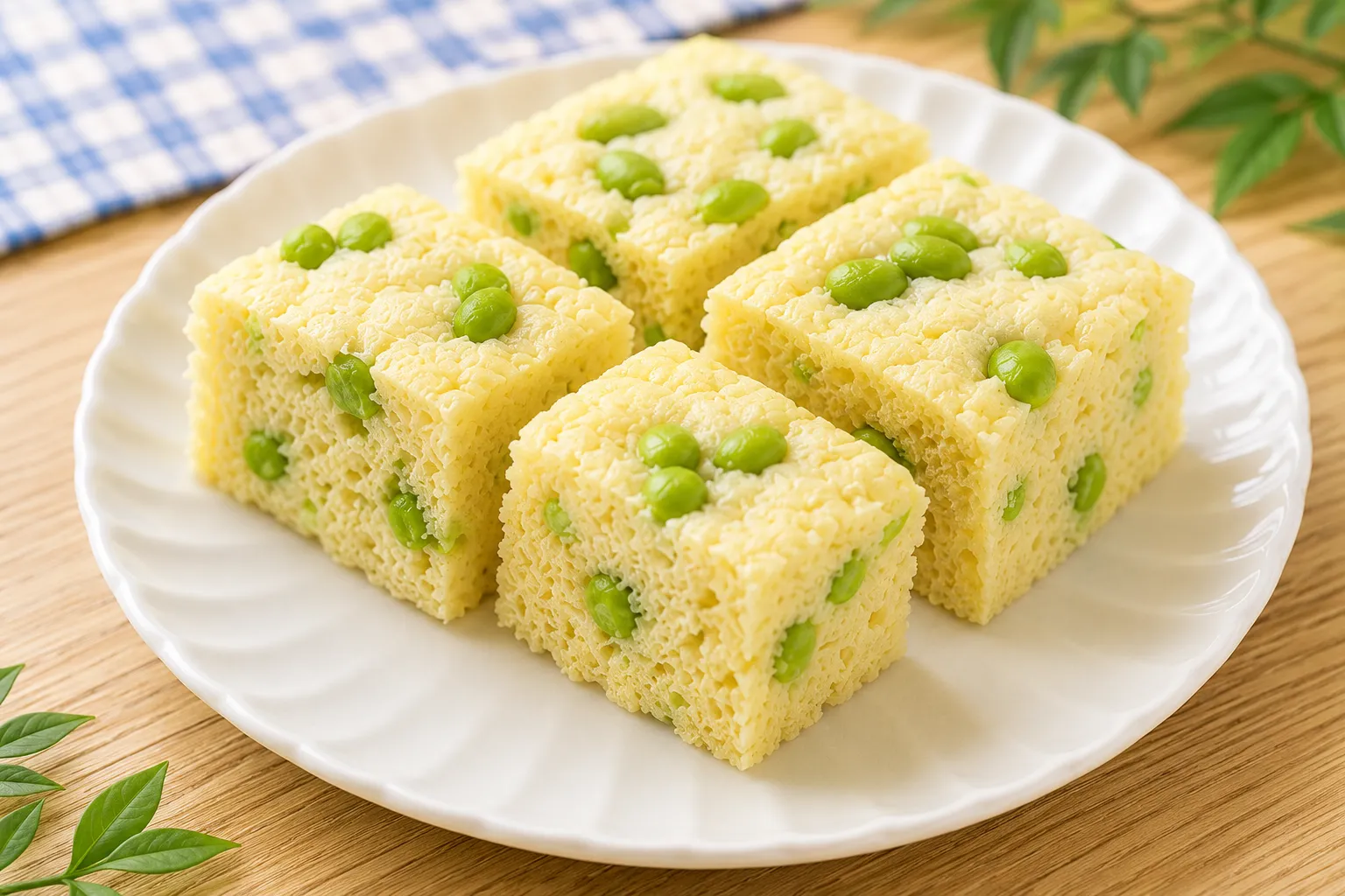 枝豆と豆腐のやわらか蒸しパン