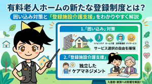 有料老人ホームの新たな登録制度とは？囲い込み対策と「登録施設介護支援」をわかりやすく解説を表す画像